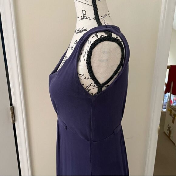 Boden Empire Waist Jersey Maxi Dress Navy Sleeveless Size 8L Read Description! - Picture 5 of 14